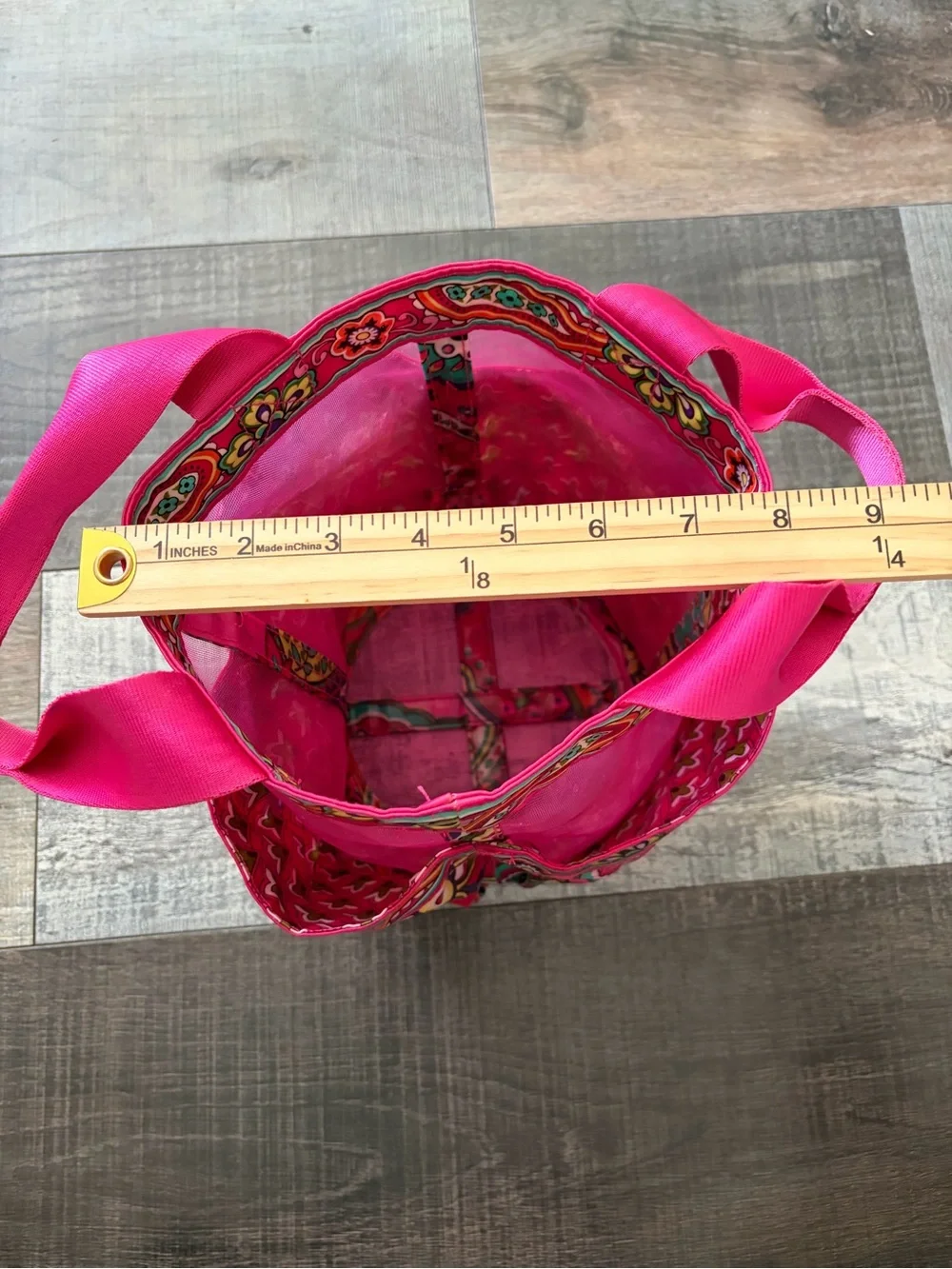 Vera Bradley Pink Floral Paisley Mesh Shower Caddy Tote